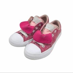 Converse Pink Double Tongue Fabric Slip Ons